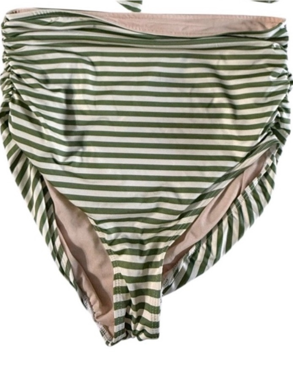 Albion Fit High-Waist Green Stripe Women’s Bikini Bottom